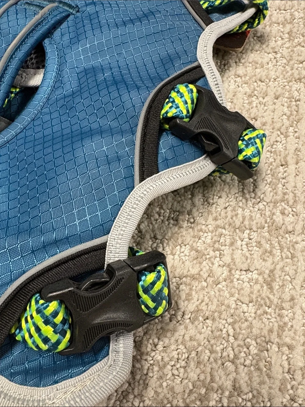 Arcadia Trail Ultimate Security Harness in Teal & Neon Green - Small